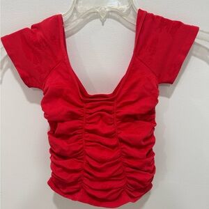 Free people Red Ruched Women's Top